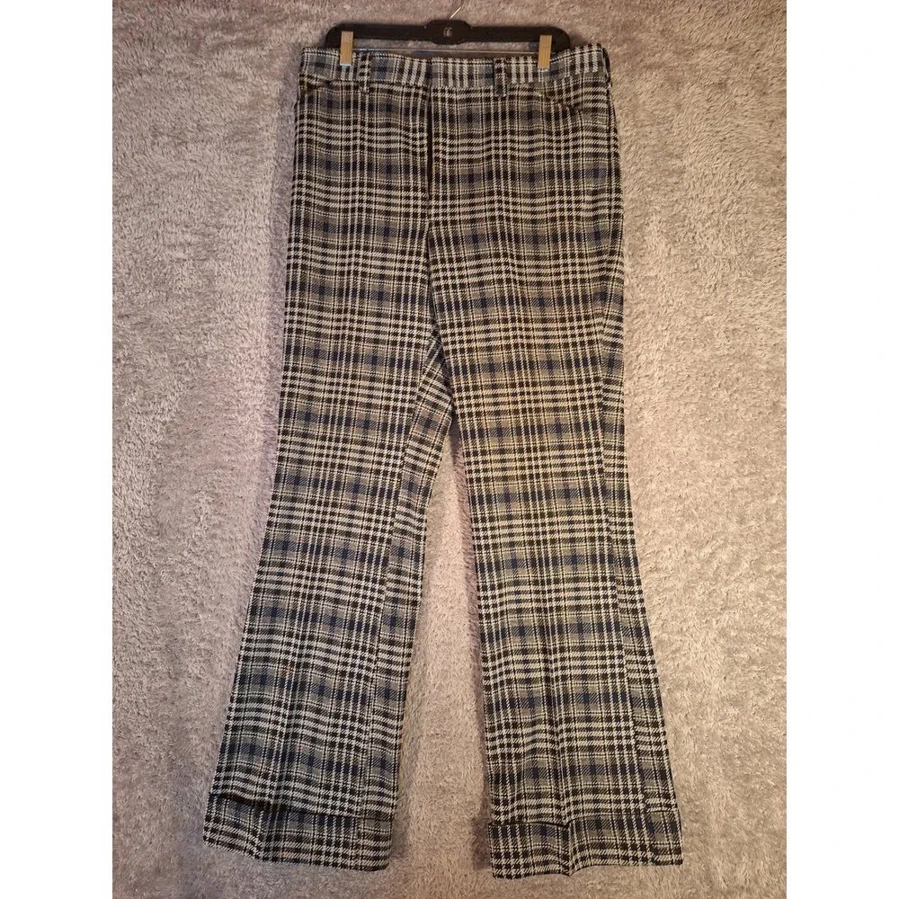 VTG 70s Plaid Trousers Mens 35